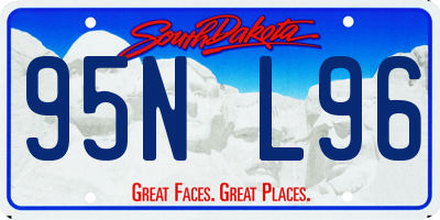 SD license plate 95NL96