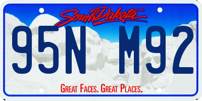 SD license plate 95NM92