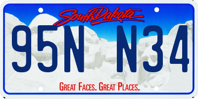 SD license plate 95NN34