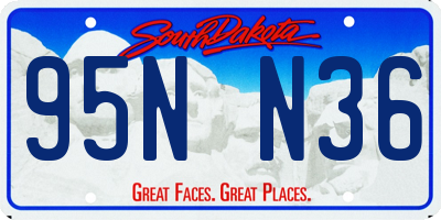 SD license plate 95NN36