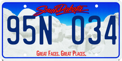 SD license plate 95NO34