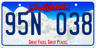 SD license plate 95NO38