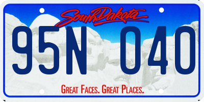 SD license plate 95NO40