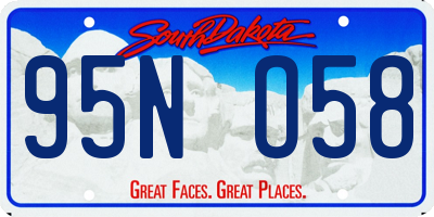SD license plate 95NO58