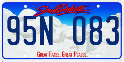 SD license plate 95NO83