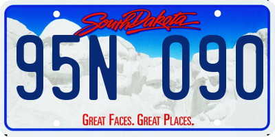 SD license plate 95NO90