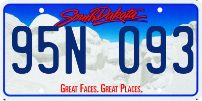 SD license plate 95NO93