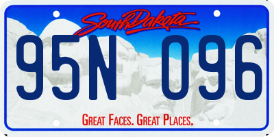SD license plate 95NO96