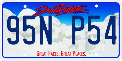 SD license plate 95NP54