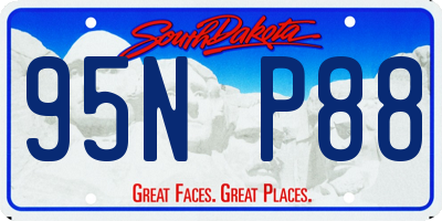 SD license plate 95NP88