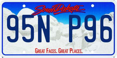 SD license plate 95NP96
