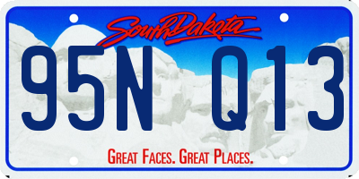 SD license plate 95NQ13