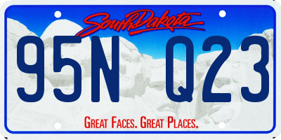 SD license plate 95NQ23