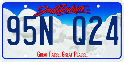 SD license plate 95NQ24