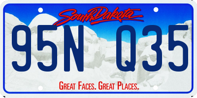 SD license plate 95NQ35