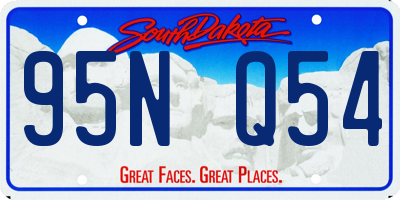 SD license plate 95NQ54