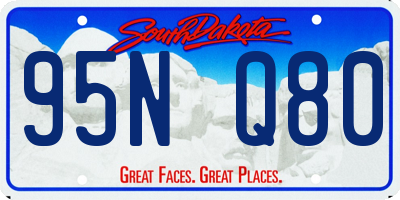 SD license plate 95NQ80