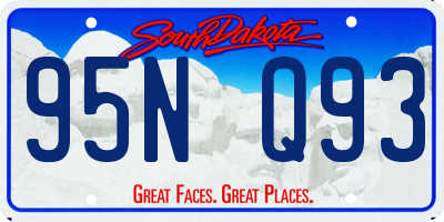 SD license plate 95NQ93