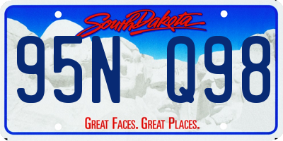 SD license plate 95NQ98