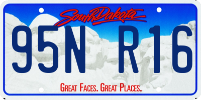 SD license plate 95NR16
