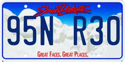 SD license plate 95NR30