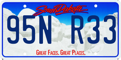 SD license plate 95NR33