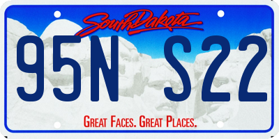 SD license plate 95NS22