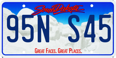 SD license plate 95NS45