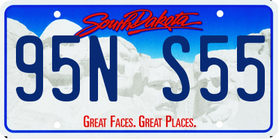 SD license plate 95NS55
