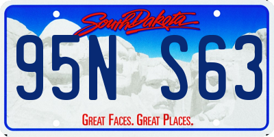 SD license plate 95NS63