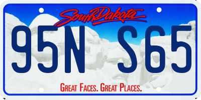 SD license plate 95NS65
