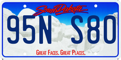 SD license plate 95NS80