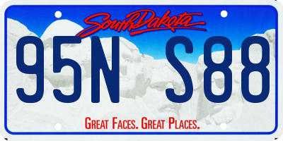 SD license plate 95NS88