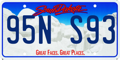 SD license plate 95NS93