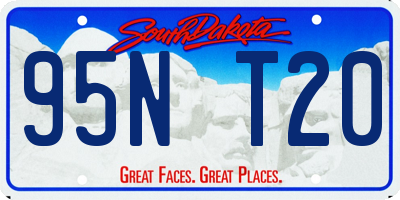 SD license plate 95NT20