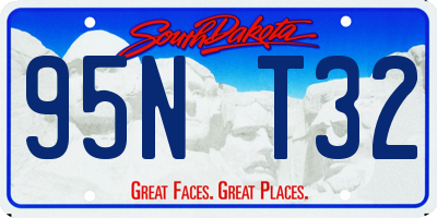 SD license plate 95NT32
