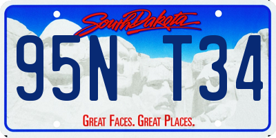 SD license plate 95NT34