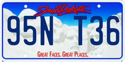 SD license plate 95NT36