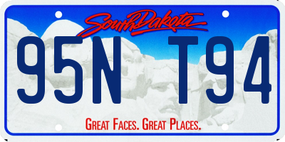 SD license plate 95NT94