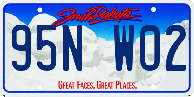 SD license plate 95NW02