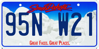 SD license plate 95NW21