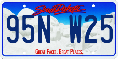 SD license plate 95NW25