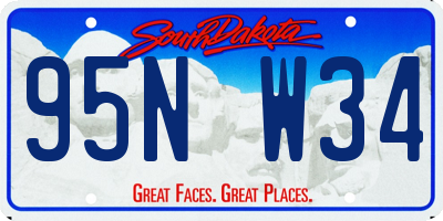 SD license plate 95NW34