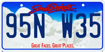 SD license plate 95NW35