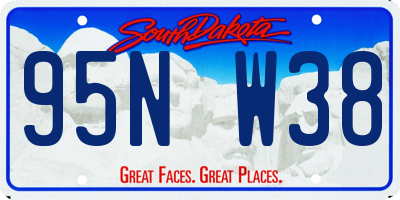 SD license plate 95NW38