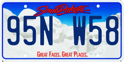SD license plate 95NW58