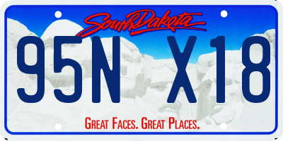 SD license plate 95NX18