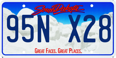 SD license plate 95NX28