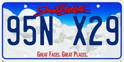 SD license plate 95NX29