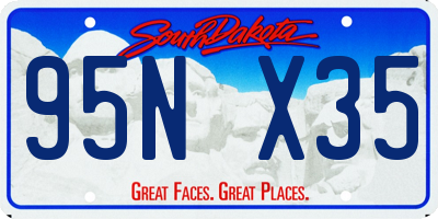 SD license plate 95NX35